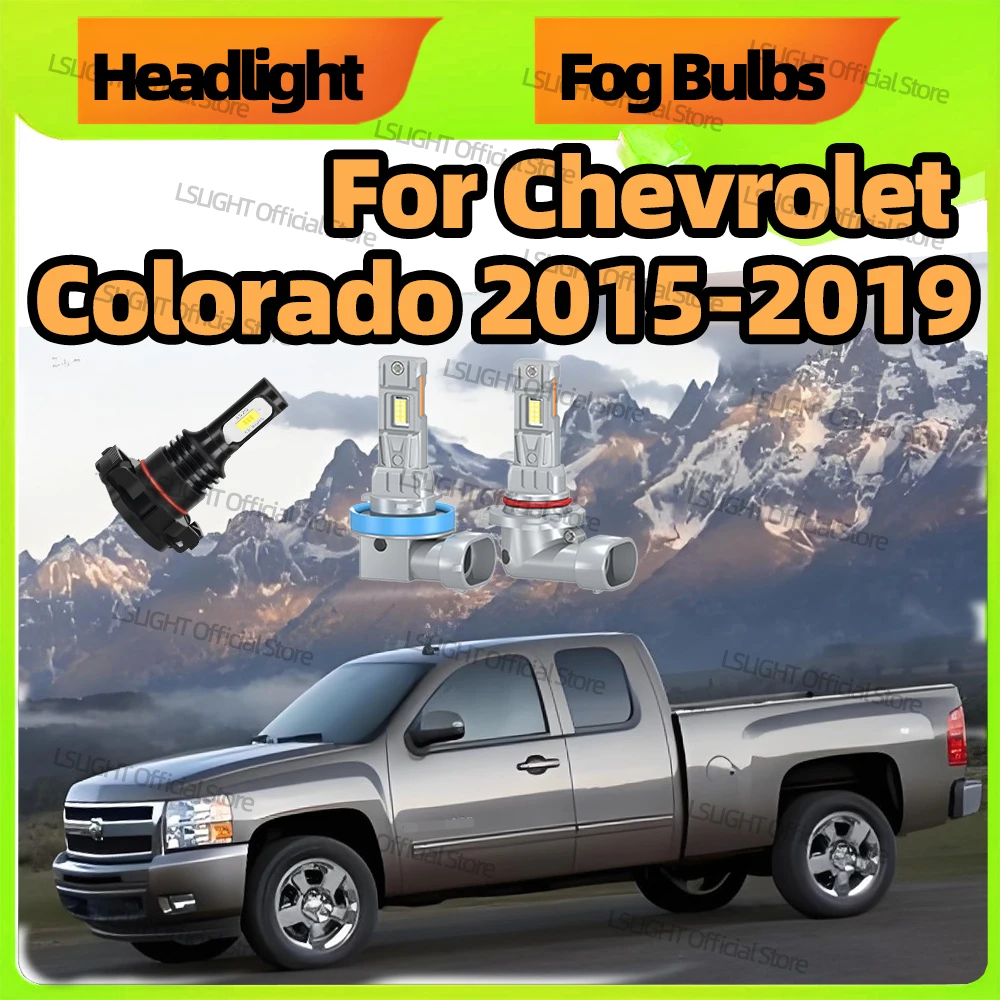 2/6x 6000K LED Headlights Fog Lamps For Chevrolet Colorado 2015-2019 2018 2017 2016 High Low Beam Bulbs 28000LM 12V Conversion