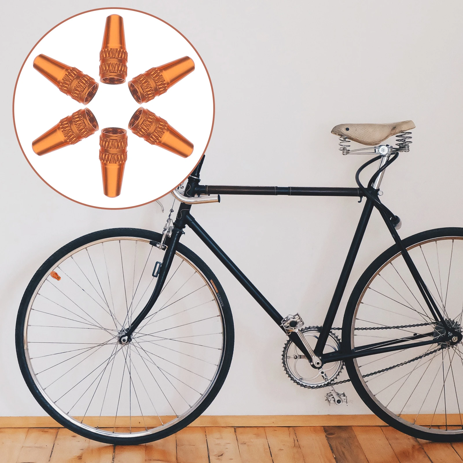

12pcs Bicycle Valve Cap Aluminum Stem Caps Orange Bike Tire Mountain Durable Seal Dirt Rain Resistant Replacement For Roadbike
