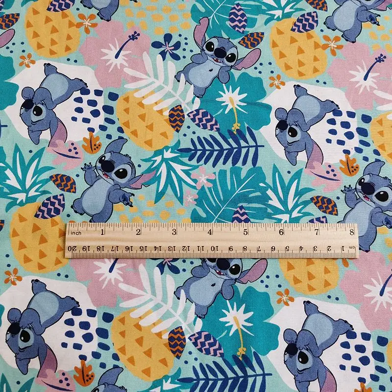 Width 1.1 Meter Disney Stitch Fabric Cotton For Sewing Kids Clothes Textile Tissue Patchwork Quilting DIY Needlework Material