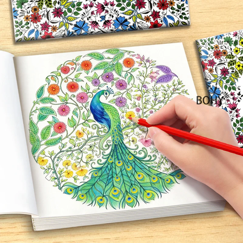 1 Benson Series Secret Realm Adult Decompression and Meditation Coloring Book, 24 Pages of Theme Line Draft Patterns, Good Gift