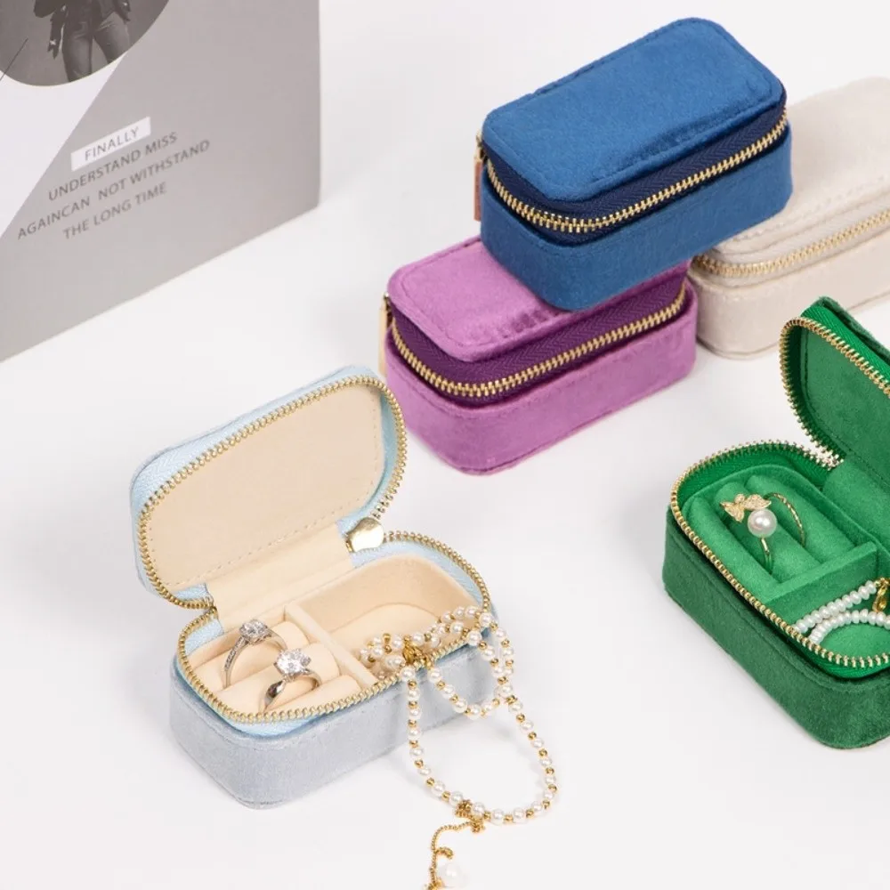 

Storage Case Engagement Ring Box Fashion Accessories Ring Display Mini Velvet Jewelry Box Square Rectangle Necklace