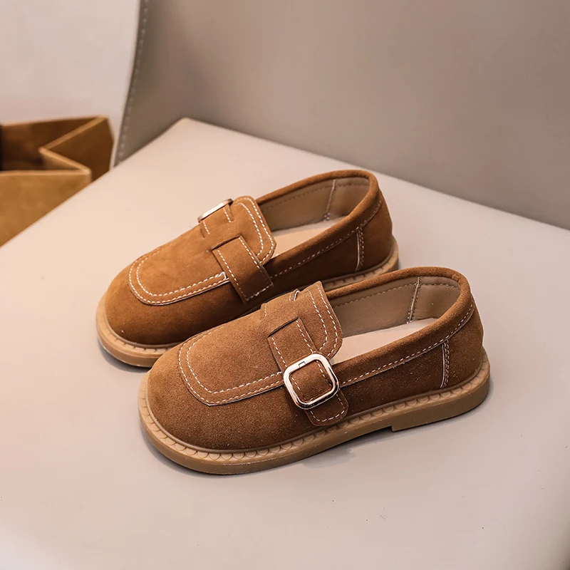 Children Causal Flat Shoes Wedding Party Fashion Girls Simple Leather Shoes Soft Bottom Kids Princess Retro Shoes Trend Non-slip