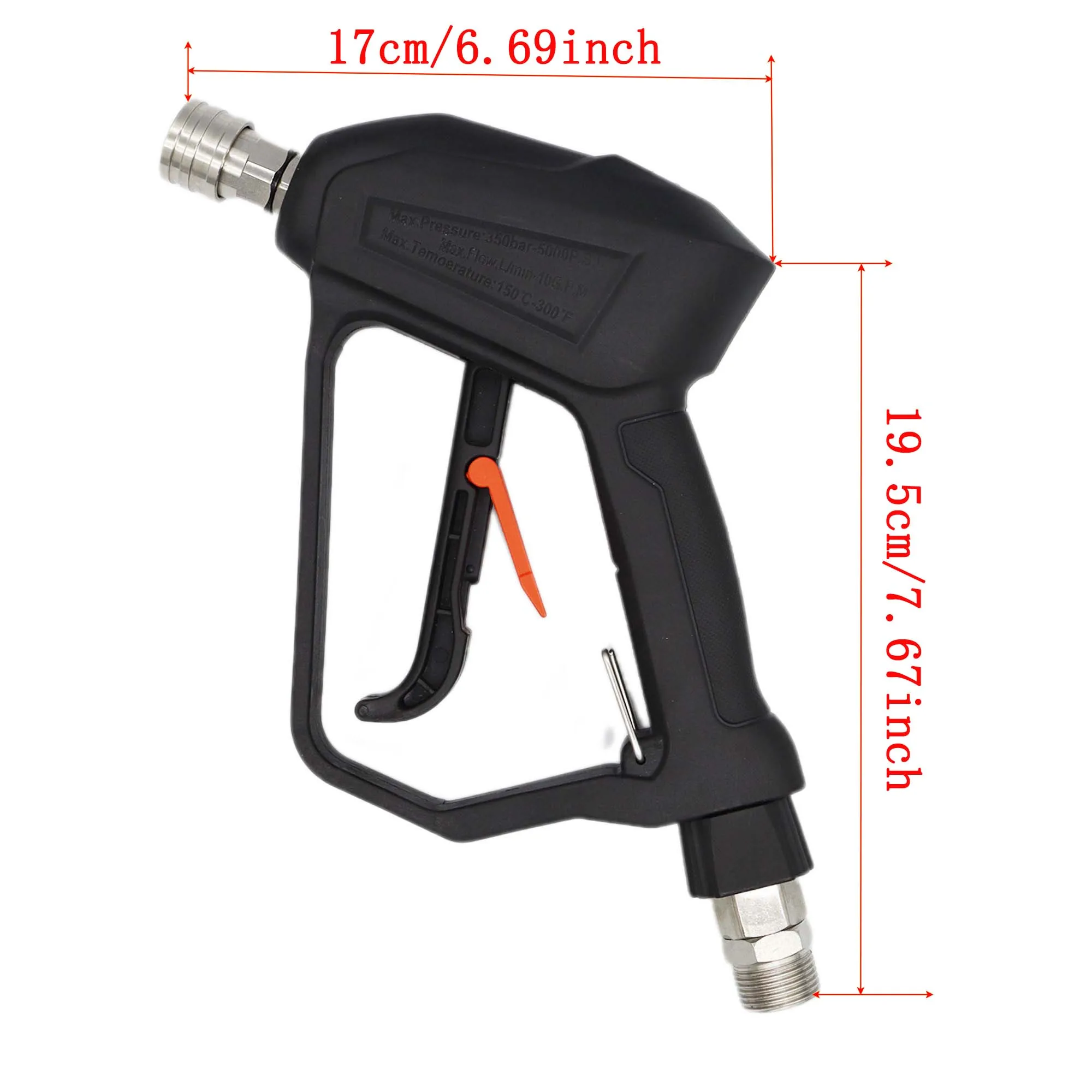 High Performance New Arrival High Pressure Short Gun Car Washing Spraying Water Gun Car Cleaner 1/4