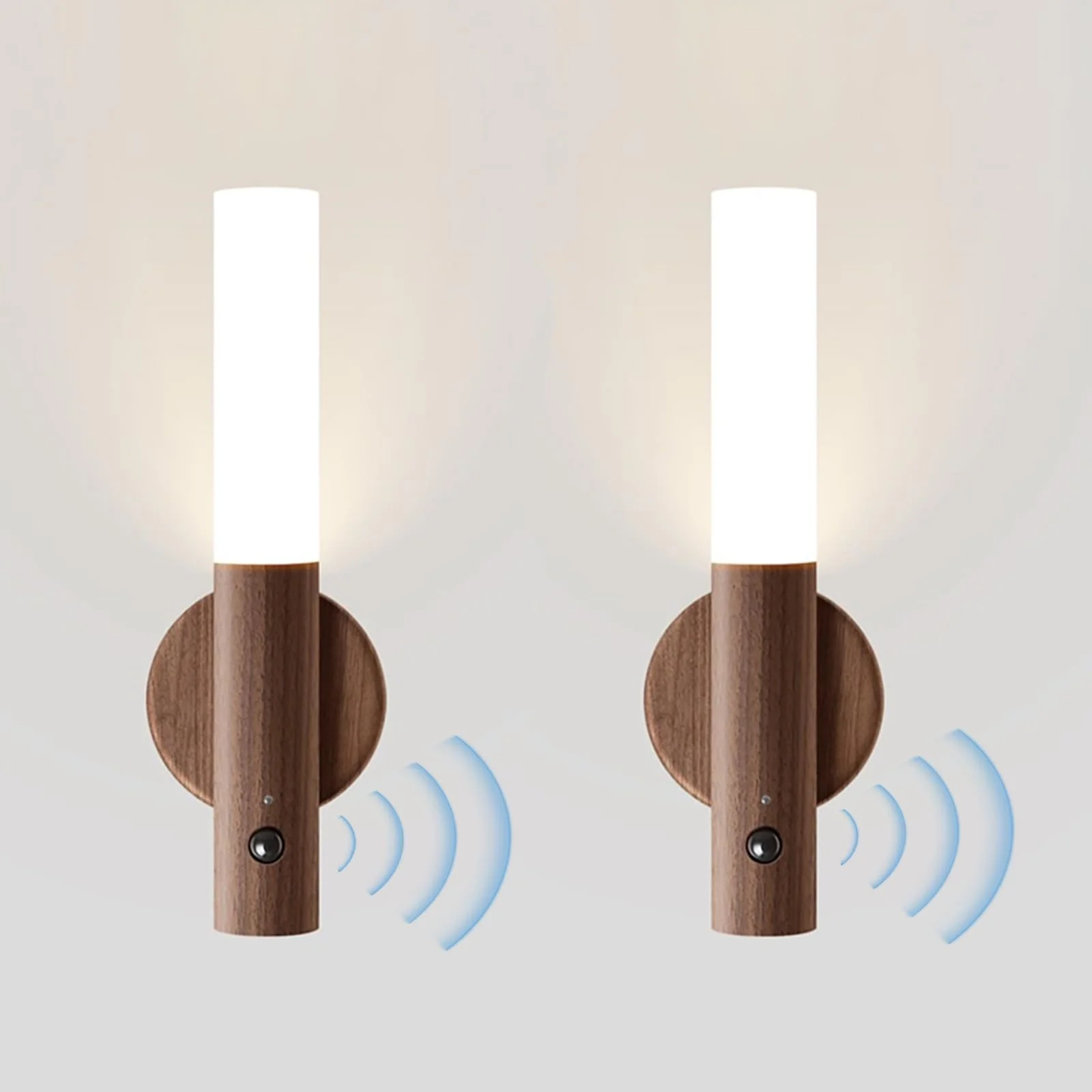 

Set of 2 Rechargeable Night Light Motion Sensor Battery Operated Wall Sconces Wireless Portable Wall Lights Magnetic for Hallway