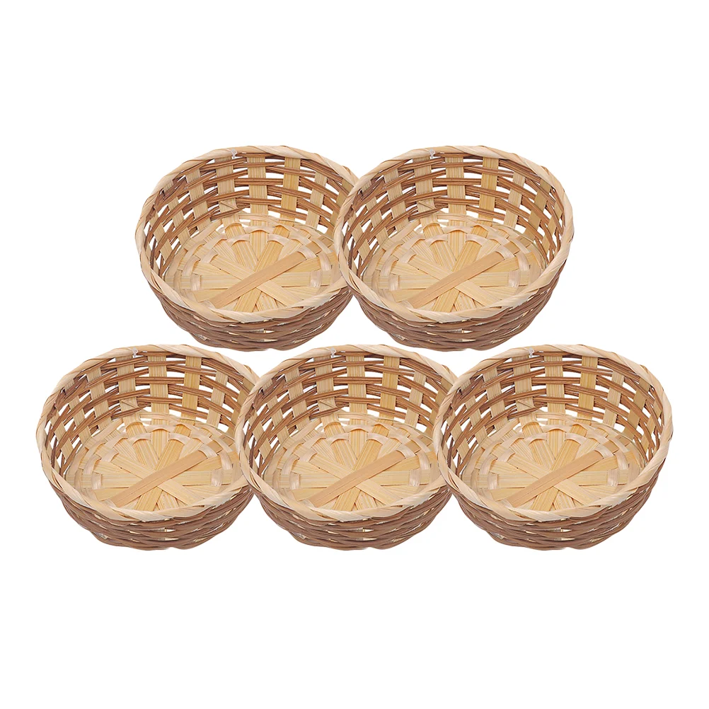 

Storage Container Bamboo Fruit Basket Portable Snack Tray Woven Empty Gift Bread