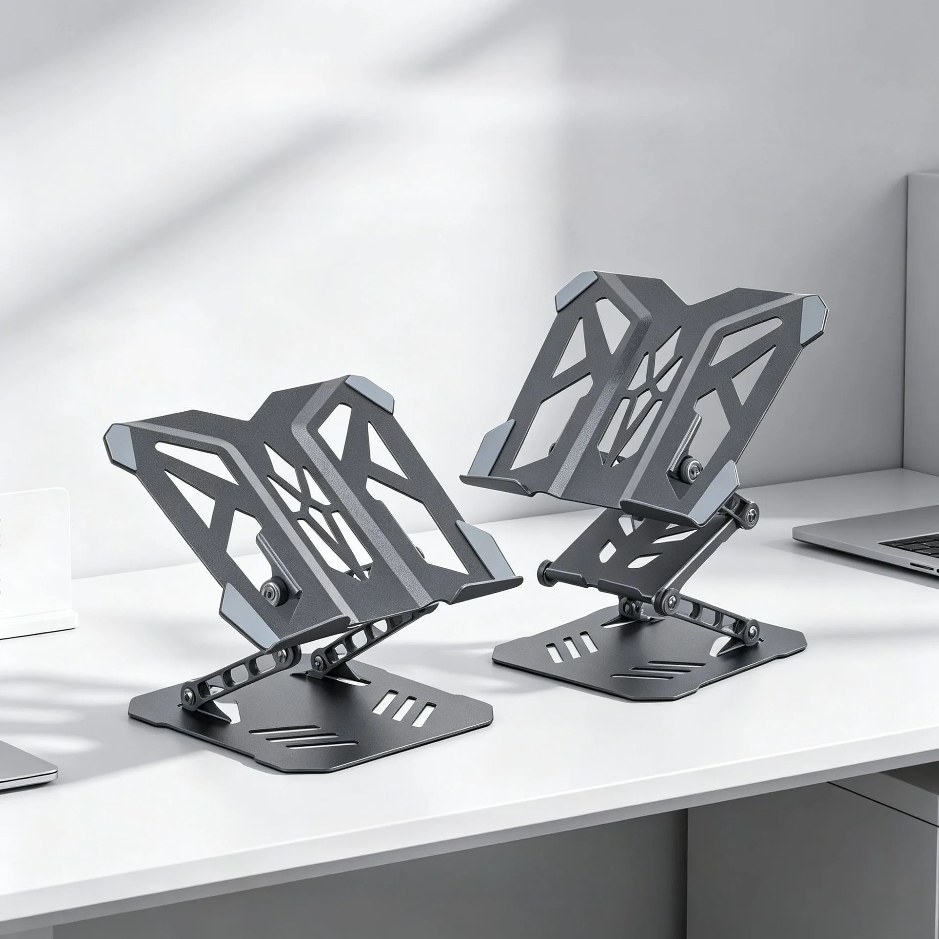 New Foldable Laptop Stand Height Adjustable Cooling Computer Tablet Holder 2-in-1 Phone Notebook Stand Risers for Desks Portable