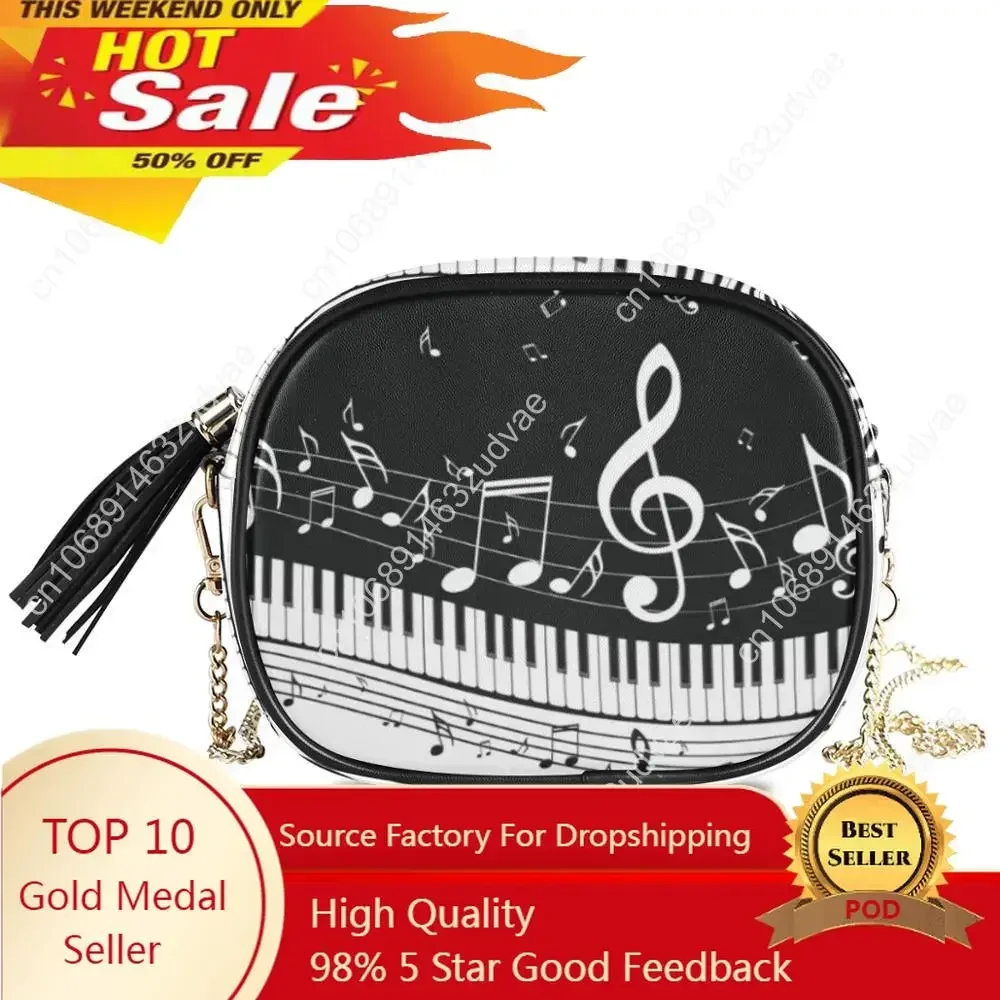 

Leather Crossbody Bags For Women Chain Messenger Shoulder Bag Music Note Piano Ladies Purses And Handbags Cross Body 2020