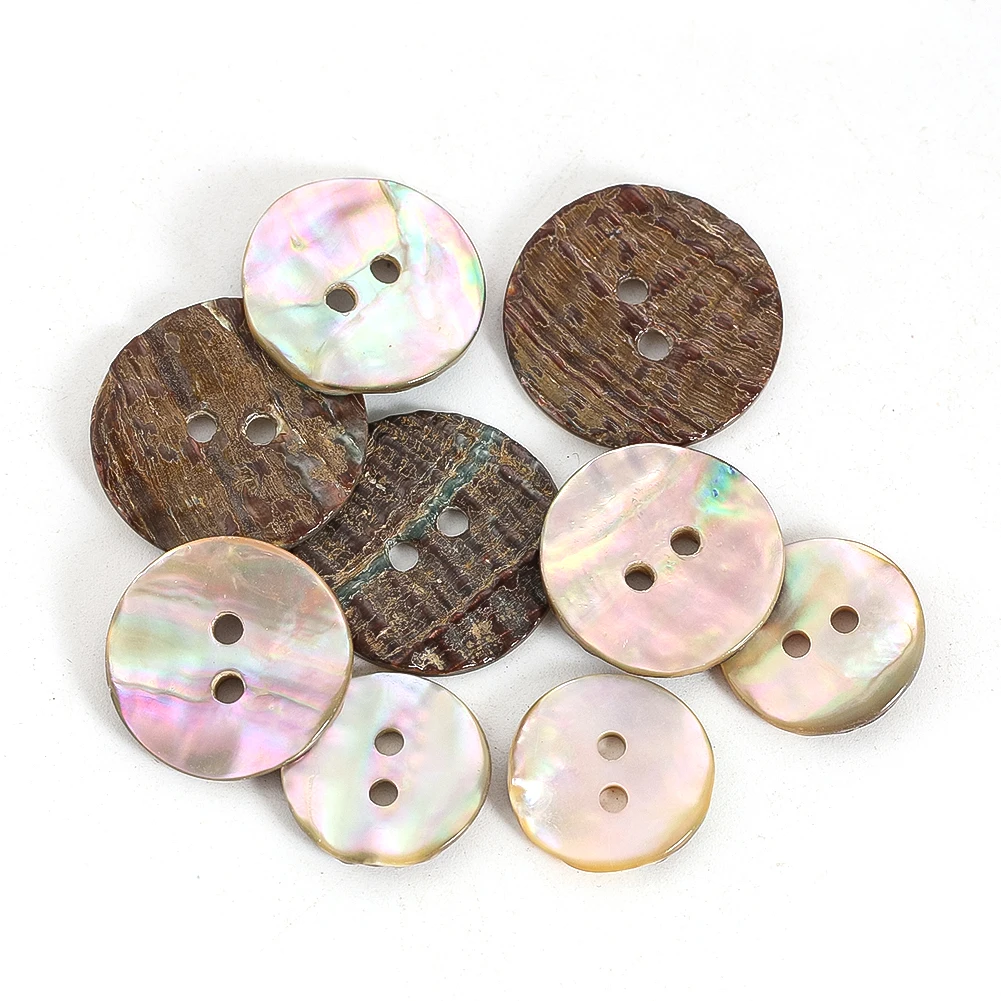 5pcs Natural Abalone Shell Buttons Mother of Pearl Round Button Garment Sewing Accessories Scrapbooking DIY Craft Embellishments