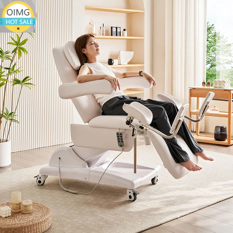 Gynecological Examination Table Electric Hydraulic Adjustable Medical Exam Bed for Clinic Hospital PU Leather Top Bed