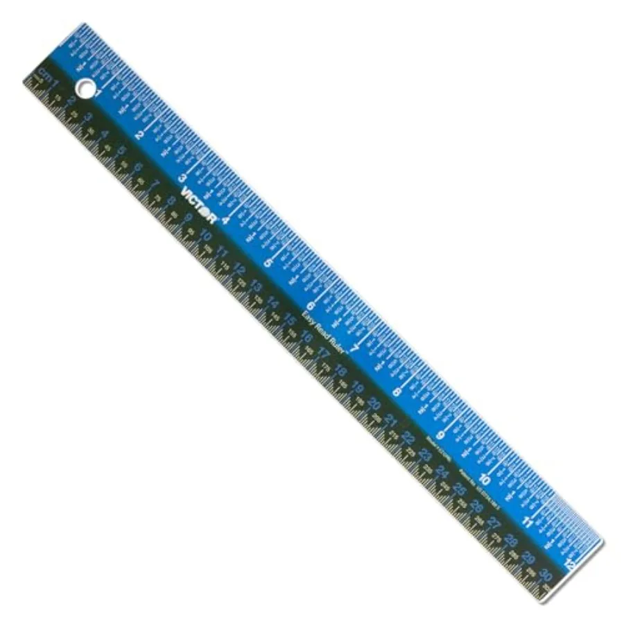 

Dual Color Easy Read Ruler for Classroom and Office Use, ABS Plastic, Blue/Black, Marked with Centimeters and Millimeters for P