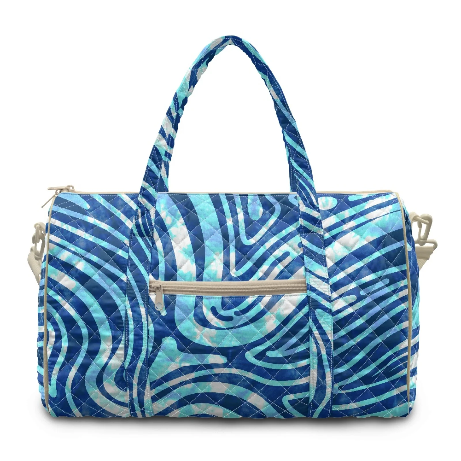 Coloranimal Blue Swirl Print 2026 New Multi-pocket Workout Duffle Bag for City Breaks Polyester Quilted Travel Bags