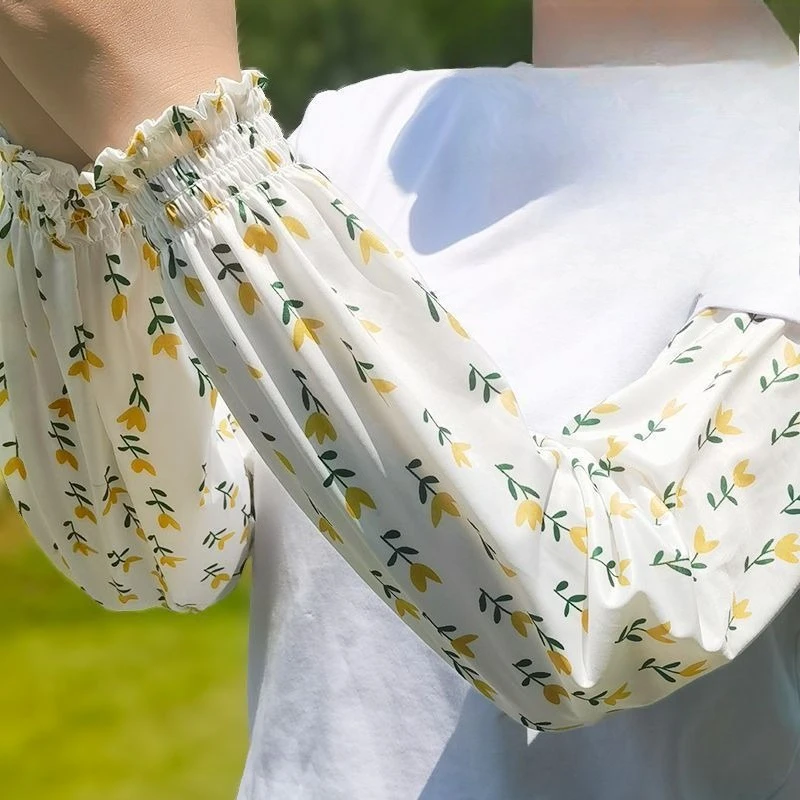 UV Protection Ice Silk Arm Sleeves Women Extra Long Loose Straight Driving Covers Summer Fashion Sun Sleeves