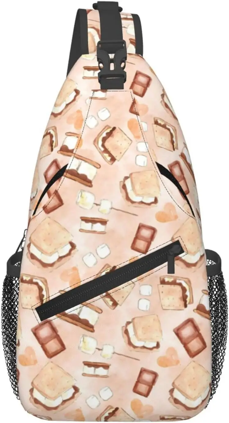 Cookie Crossbody Sling Bag for Women Men Chest Shoulder Backpack Cross Body Daypack for Travel Hiking Cycling