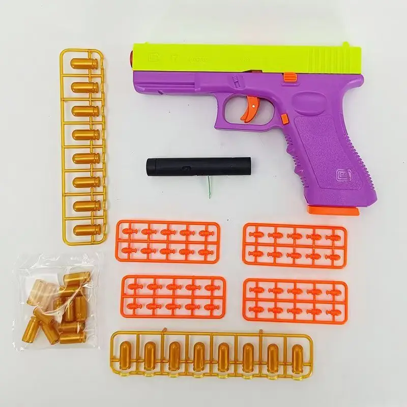 G17 Dual-mode Shell Ejection Laser Version Automatic Shooting Radish Gun Soft Bullet Pistol Toy Gun CS Weapons for Kids