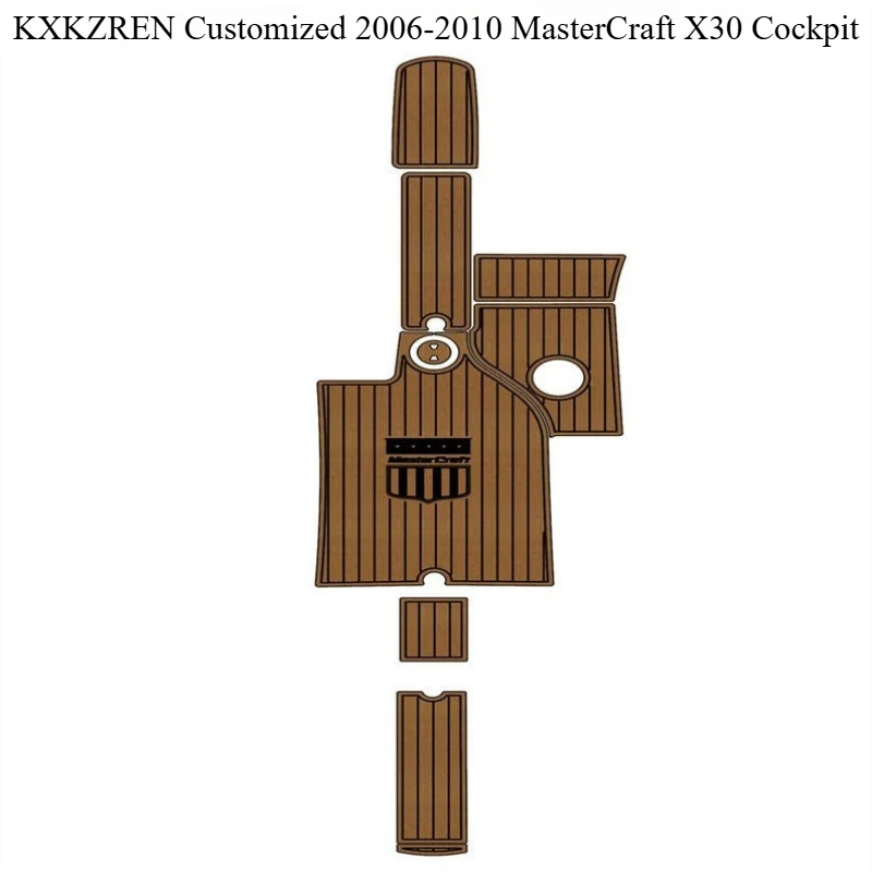 

KXKZREN Custom 2006-2010 MasterCraft X30 Cockpit Self-adhesive Yacht Boat Decking Sheet Marine EVA Faom Faux Teak Flooring Pad