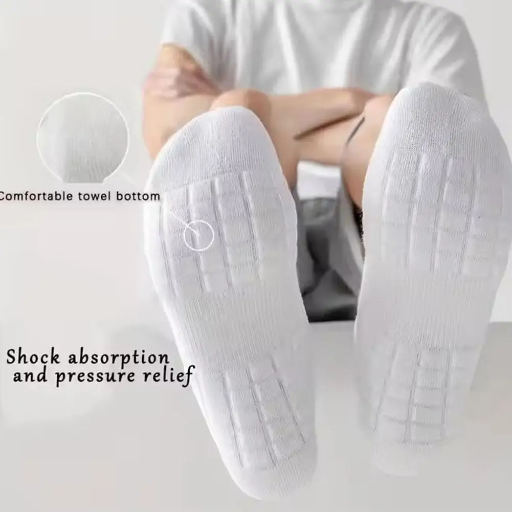 

1pair Men's Cotton Socks Comfortable Breathable Thickened Towel Men Socks Anti-slip Absorption Shock Bottom ﻿ Z2Y9