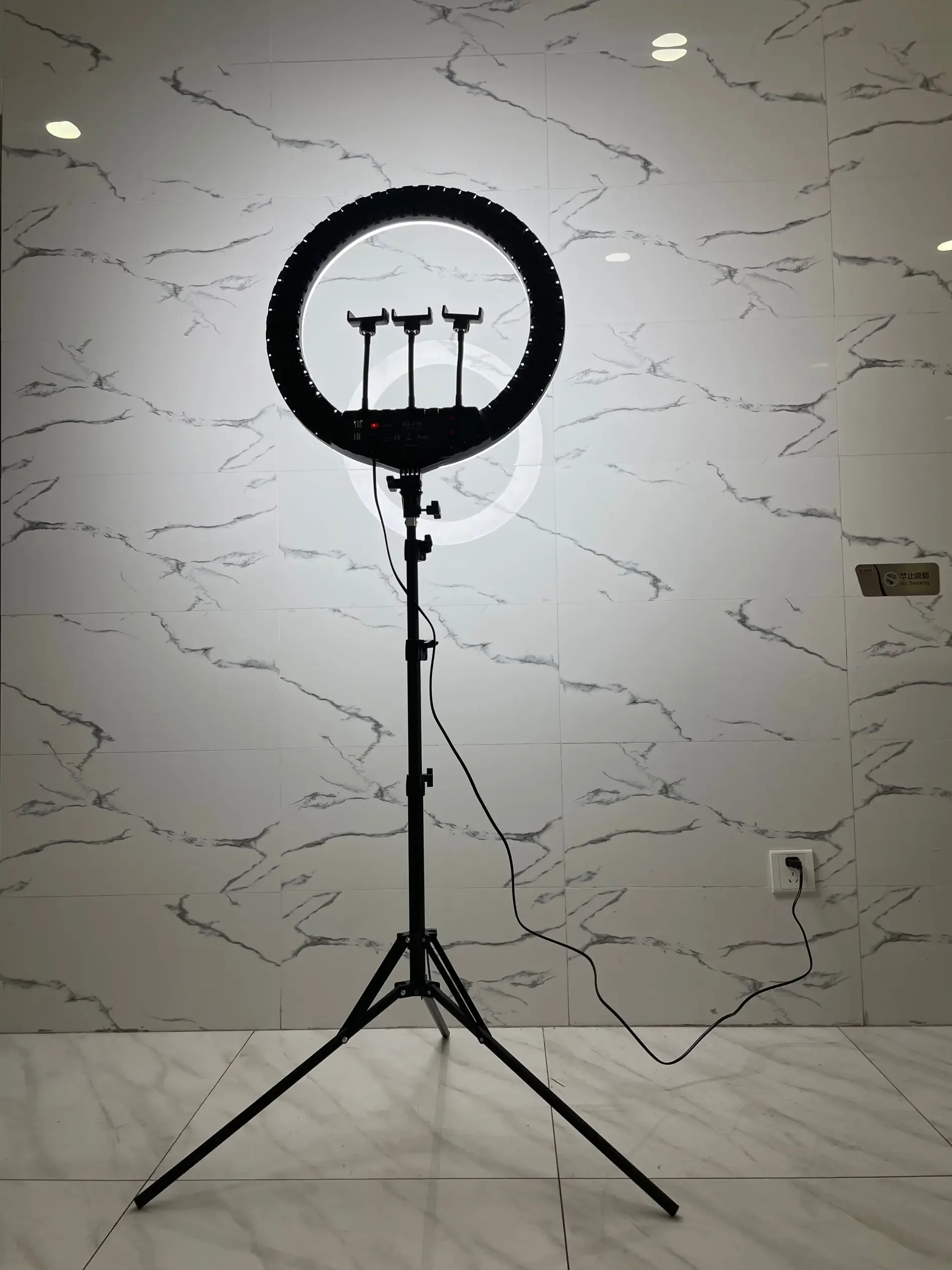 HQ-21n Set di lampade per fotografia con luce anulare a LED da 21 pollici Dimmerabile continuo con supporti per telefono Telecomando per trucco selfie