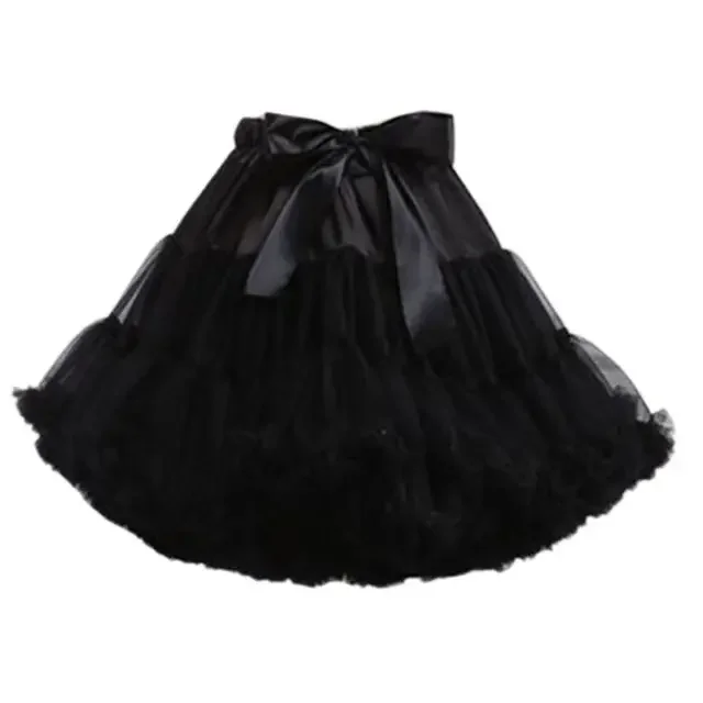 ผู้หญิง Lolita คอสเพลย์ Petticoat A-Line Puffy Tutu กระโปรง Layered Tulle บัลเล่ต์เต้นรํา Pettiskirts ใหญ่ Bowknot กระโปรง