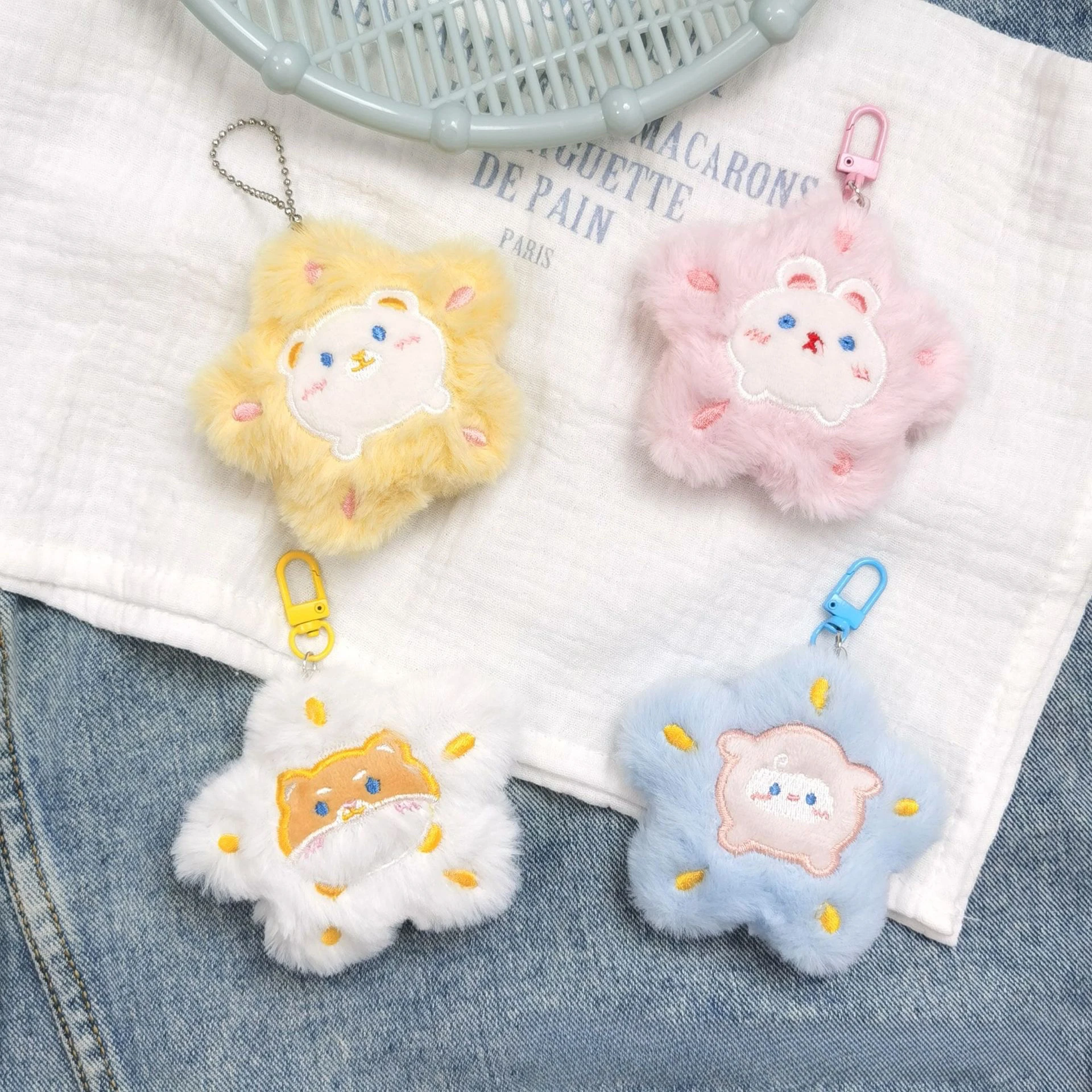 

1 шт. Милый плюшевый брелок-подвеска в виде мультяшного медведя-звездочки, миниатюрная мягкая игрушка-брелок, подвеска для сумки для девочек и пар, небольшой подарок