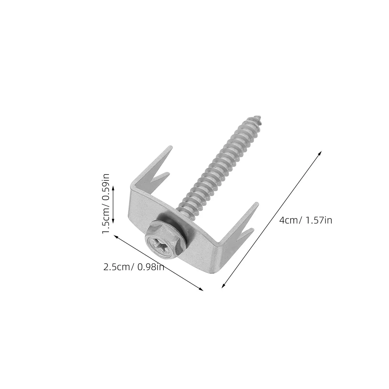 50Sets Stainless Steel Wire Fence Staples 1.6in Reusable Serrated 4-Prong Fasteners for Hardware Cloth Wood Posts Power Drill
