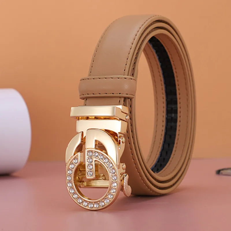 

Fashion Women's Automatic Buckle Belt Width 2.4cm Girdle 100-120cm