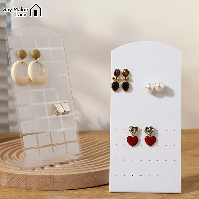 72 Holes Plastic Jewelry Display Show Rack Earrings Pendant Ear Hook Stand Storage Shelf Showcase Organizer Holder