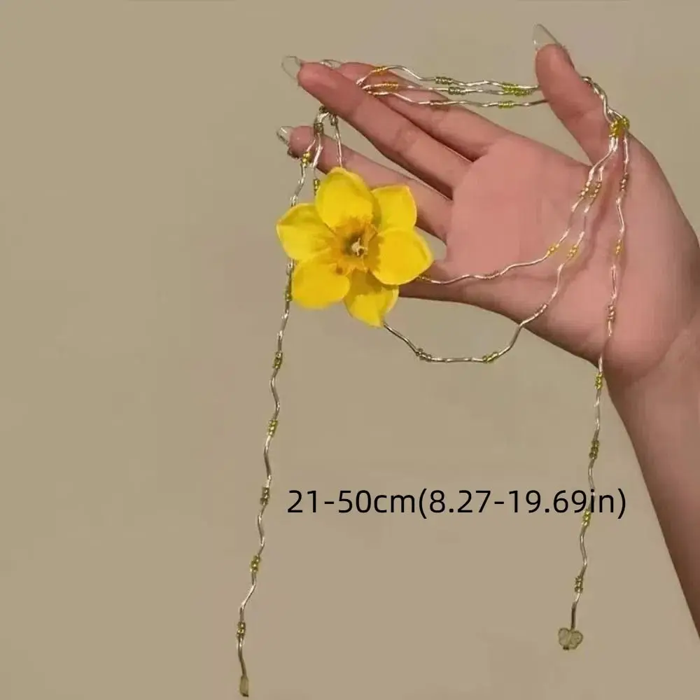 أنيقة المتناقضة اللون مطرز زهرة قلادة الراقية الحلو الترقوة سلسلة متعددة الطبقات المألوف المرأة قلادة هدية