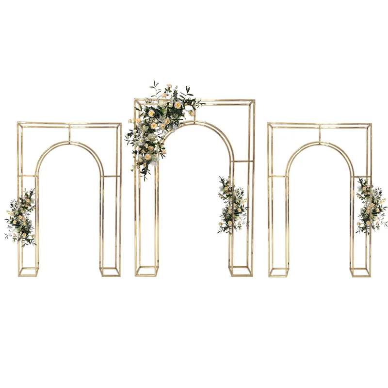 

Wedding Flower Arch Backdrop Stand Arch Balloons for Ceremony Square Metal Balloon Arch Stand Garden Arbor Frame for Wedding