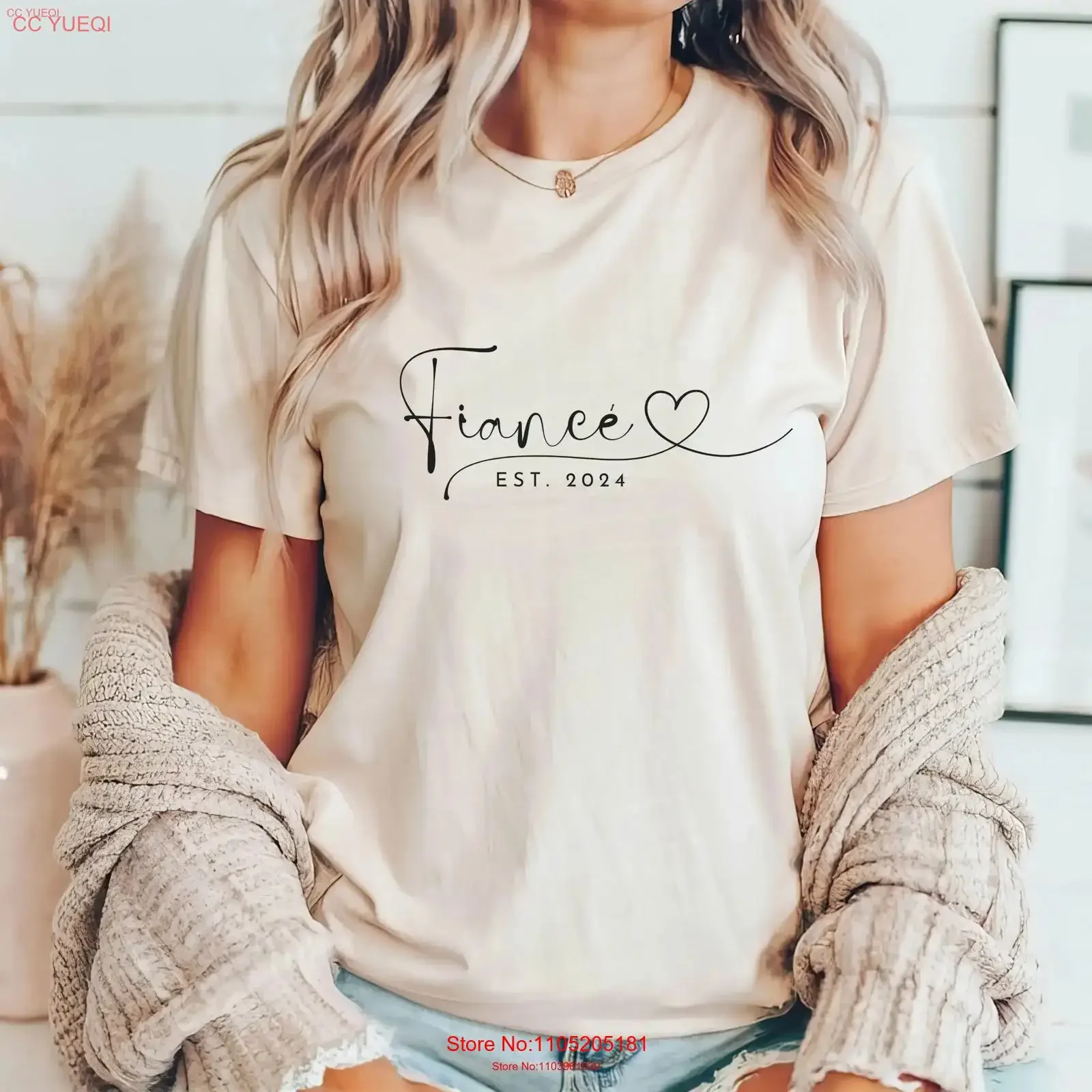 Fiancé established 2024 shirt t engaged engagement bride to be getting married minimalisT vintage Washed homme graphic