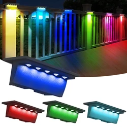 2/4 Packs RGB/3000K/6000K LED Outdoor Solar Light Step Lamp Lens Design Super Bright IP65 Anti-theft Stair Light Decor Lighting