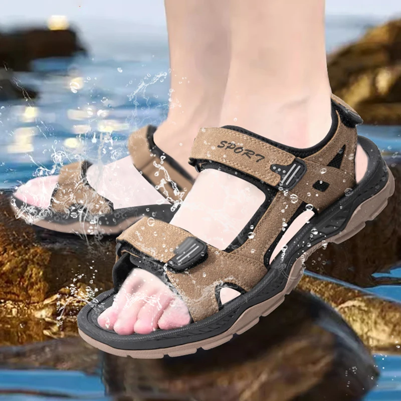 

Outdoor Men's Summer Beach Sandals Wear-Resistant Breathable Leisure Comfortable Walking Sandals Fashion Casual Shoes