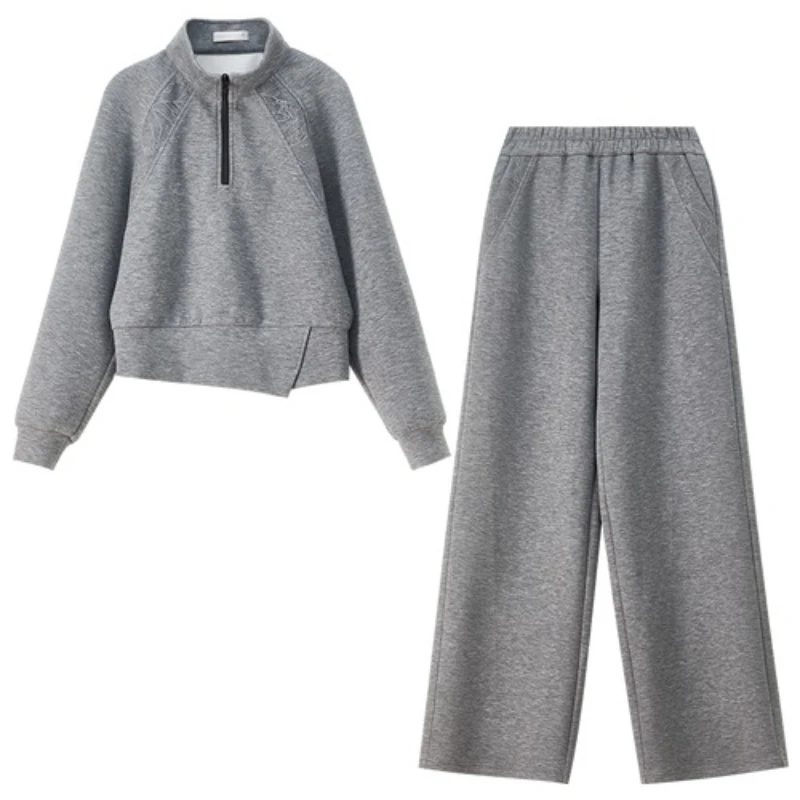 SENTUBILA Pant Sets 2025 Autumn Women's Pullover Sweatshirt Straight Leg Pants Casual Sportswear New Two Piece Sets 153ZH2791