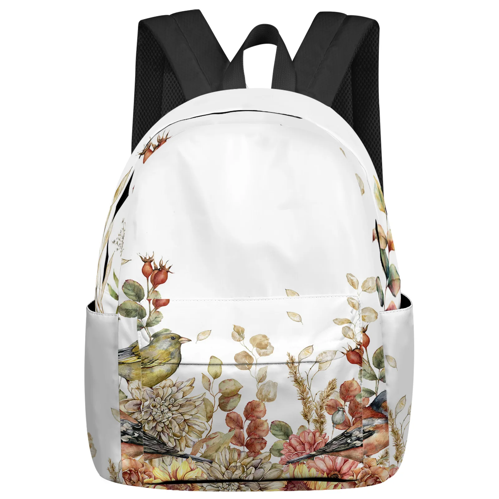 

Eucalyptus Leaves Dahlia Rose Robin Backpacks Teenagers Student School Bags Laptop Backpack Men Women Female Travel Mochila