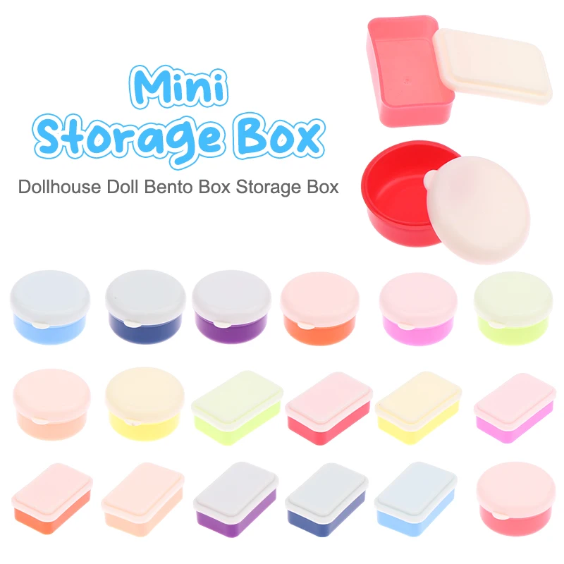 1:12 Dollhouse Miniature Lunch Box Simulation Plastic Storage Box Mini Fresh Keeping Box Food Toy Model Kitchen Tableware Decor