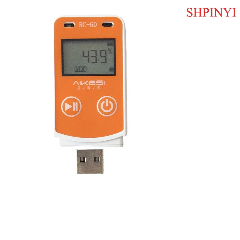 

AIKESI RC-60 Цифровой USB-регистратор данных о температуре и влажности для холодной цепи, вакцины, морозильной камеры, PDF-регистратор данных, регистратор температуры