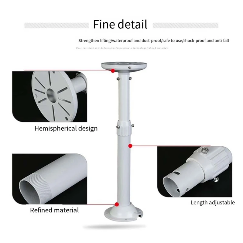 監視ドームブラケット、多機能および便利なカメラハンガー、アルミニウム伸縮式、耐久性があり、取り付けが簡単、30-60