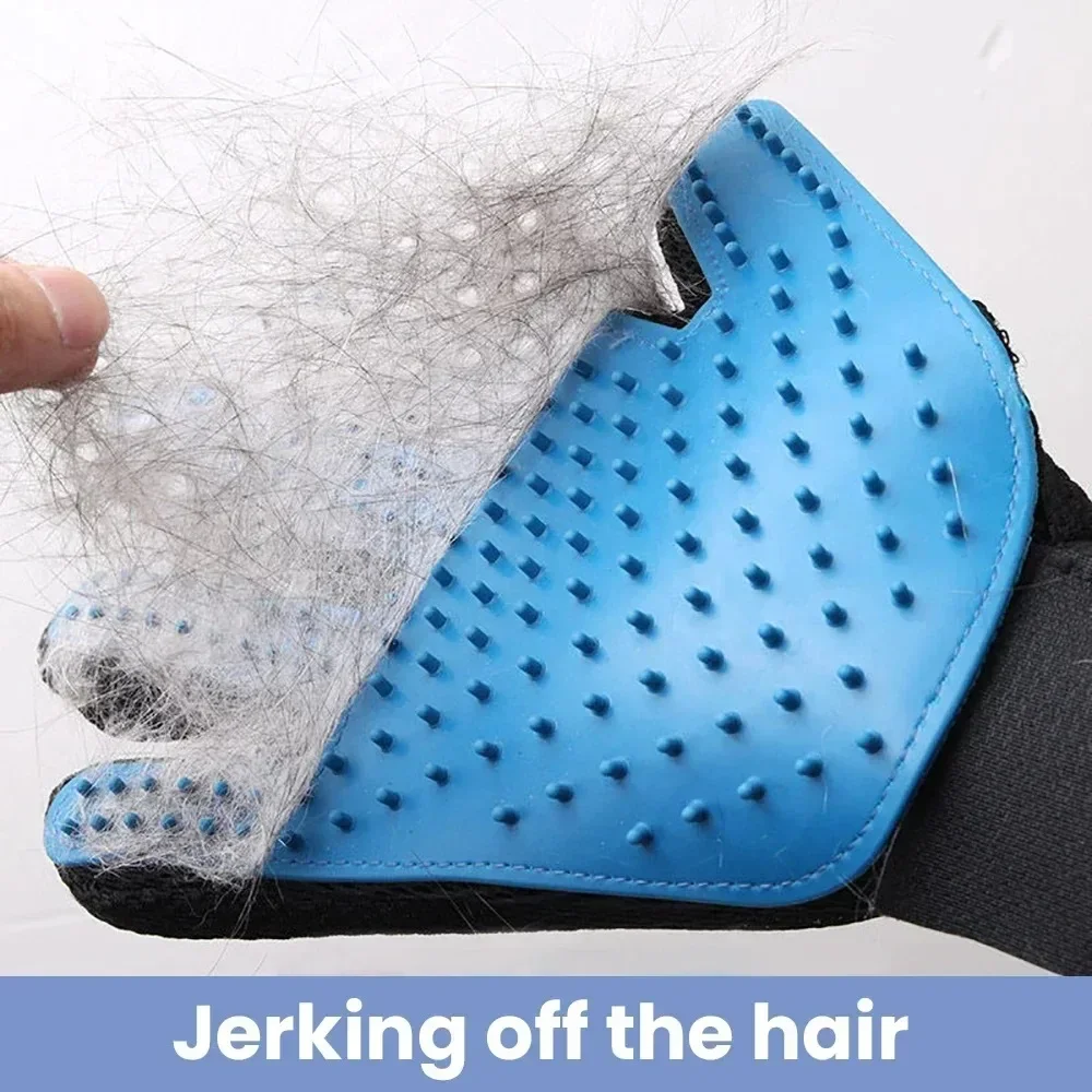 Luva Escova 2 em 1 para Tosa de Animais de Estimação, Removedor de Pelos e Pente Massageador para Cães e Gatos, Acessório Eficiente para Remoção de Pelos e Cuidados com Pets