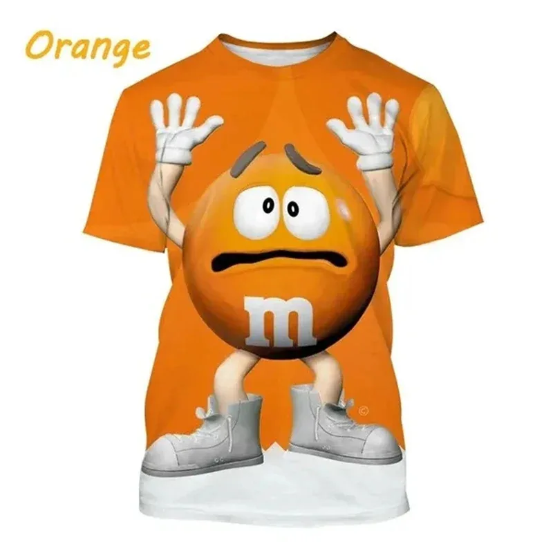 جديد مضحك ثلاثية الأبعاد الشوكولاته الفول تي شيرت مطبوع موضة الكرتون قصيرة الأكمام كول بلايز شخصية الجرافيك تيز Y2k الملابس تي شيرت #1