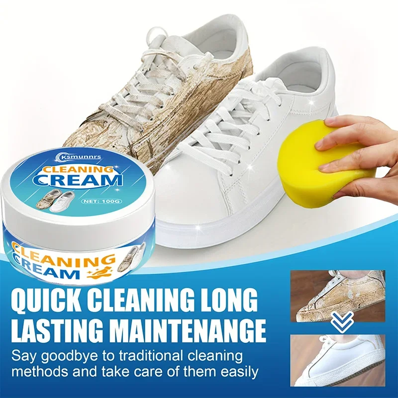 

Fasilawei Sneaker Whitening Cleaner with Sponge - Stain Wear Remover for Boots Canvas Shoes