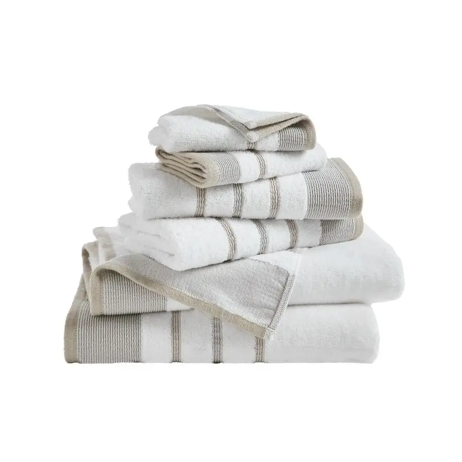 

Decorative Bath Towel Set Luxury Cotton 6 Piece Towel Set Luxurious, UltraSoft, Durable Towels for Bathroom Decor Glacier Grey C