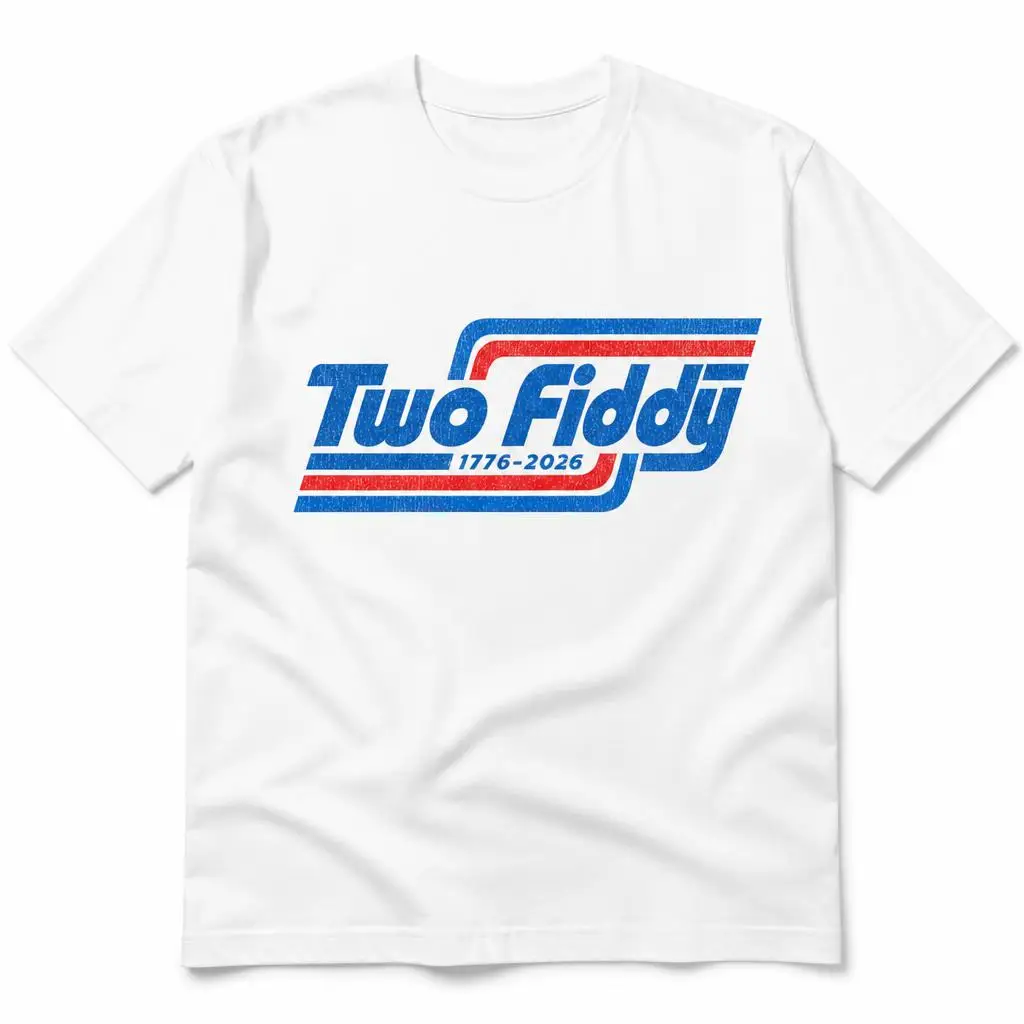 Two Fiddy 250th Anniversary 4th of July Patriotic T Shirt 100% Cotton Clothing Short Sleeve Round Collar Tees Graphic T-Shirt