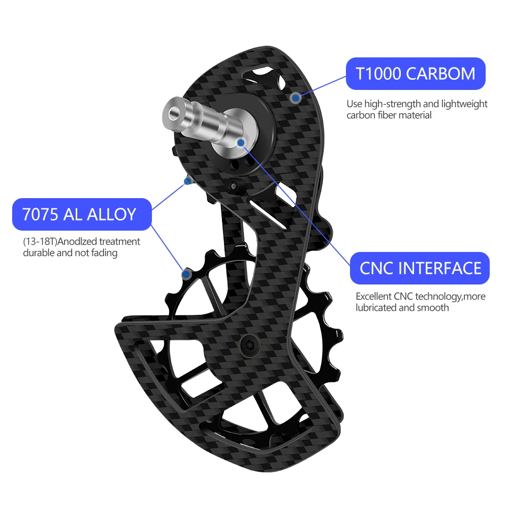 LTWOO-juego de ruedas de polea Jockey de fibra de carbono para bicicleta UT, cojinete de cerámica, guía de desviadores traseros para 105 Ultegra