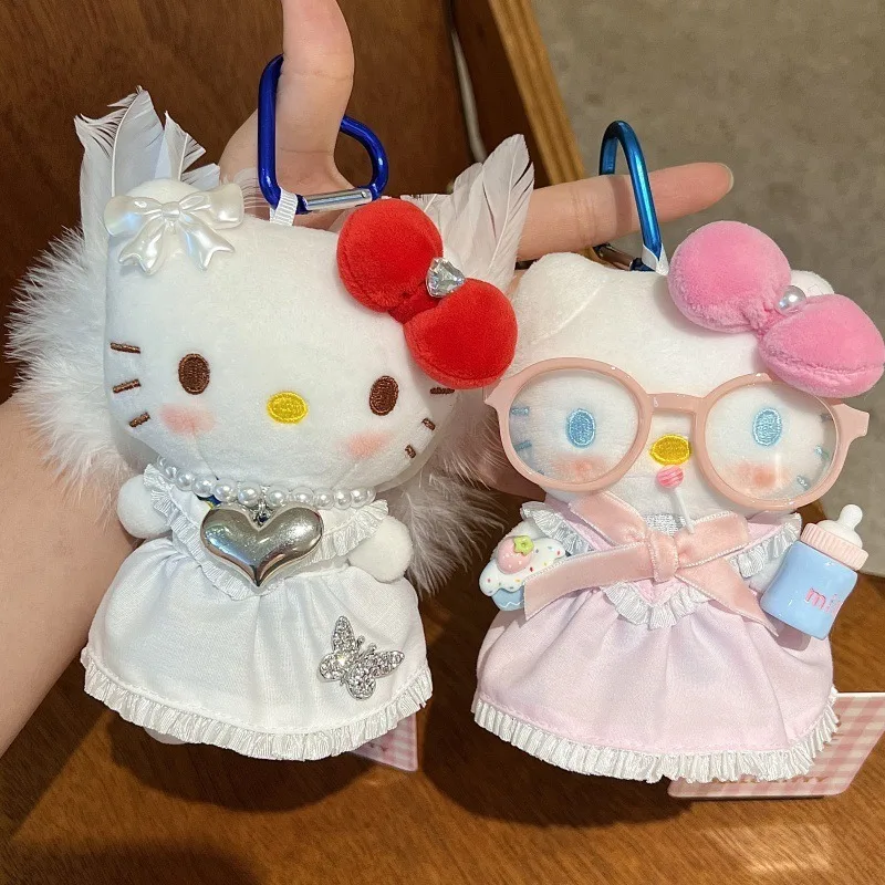 Sanrio cartoon hellokitty brinquedo de pelúcia chaveiro mochila diária acessórios de moda personalizados kawaii presente de festival infantil
