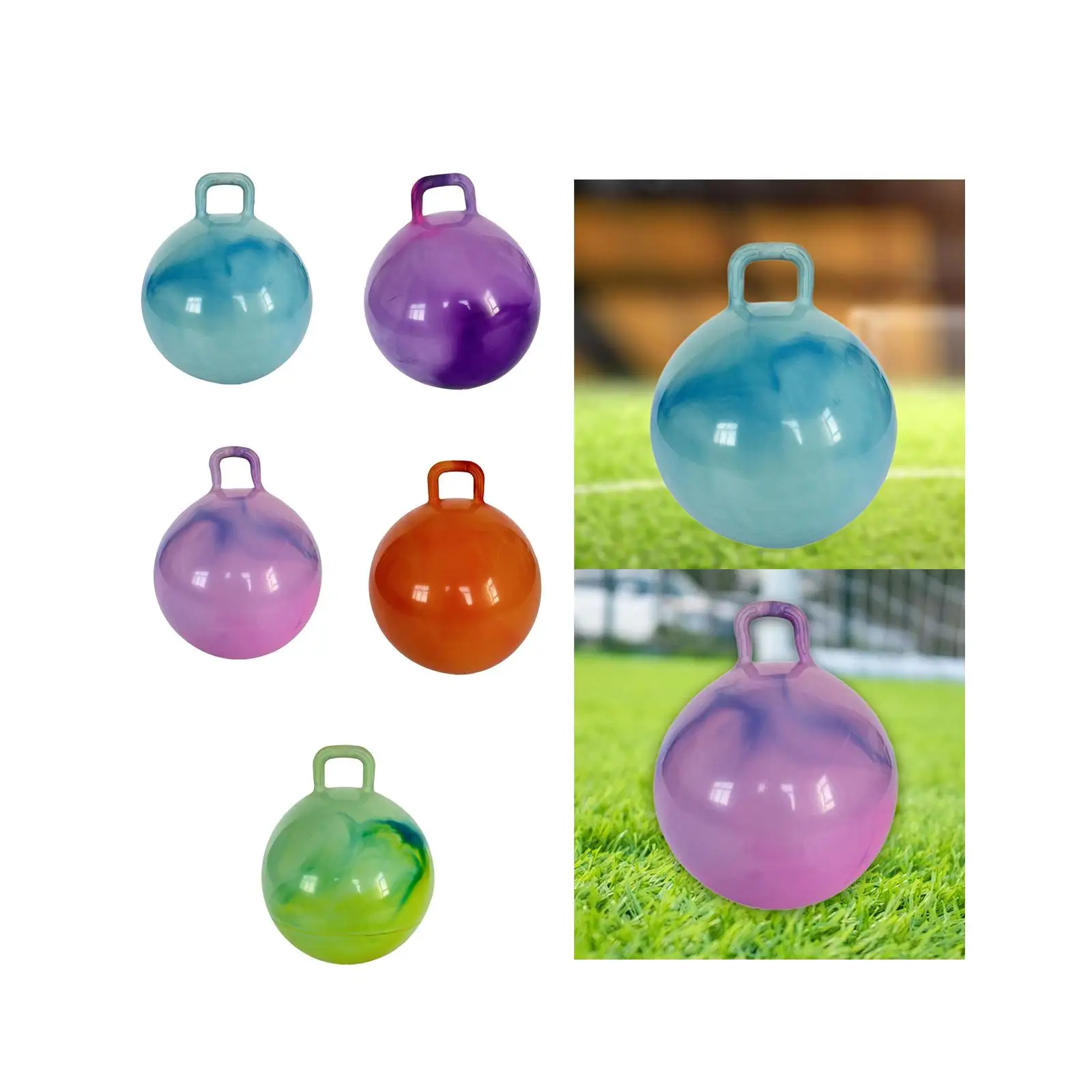 Jumping Ball with Handle 55cm for Boys Girls Kindergarten Jump Game Sports Hopping Ball Inflatable Bouncy Ball Kids Toys