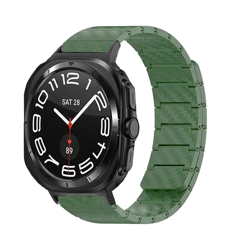 Applicable for Samsung Watch Galaxy Watch Ultra 47mm Lightweight Imitation Carbon Fiber Pattern Magnetic Strap