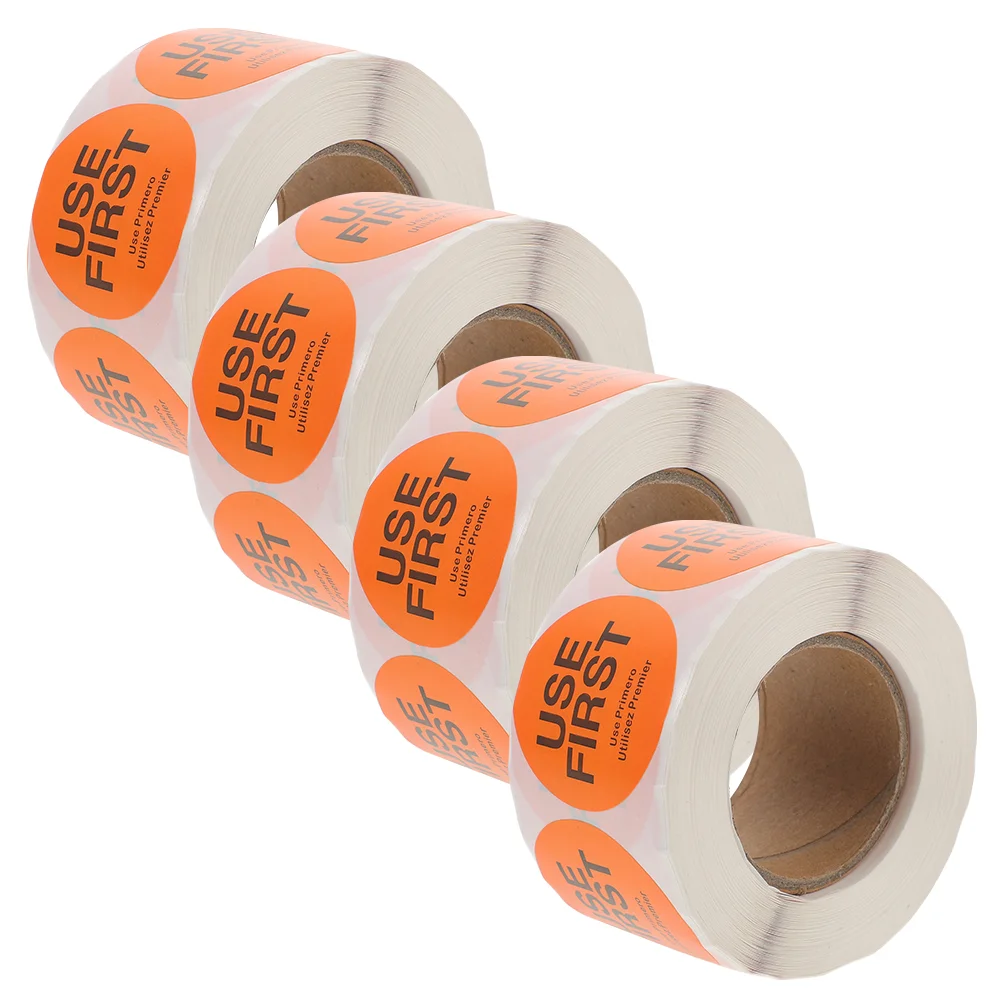 4 Rolls Use Priority Tags Food Stickers Labels Self-adhesive Sign Restaurant Home First Applique