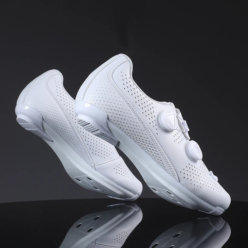 Speed Cycling Sneaker Men\'s Road Cycling Shoes Cleat Shoes Spd Shoes Cycling Flat Pedal Shoes Man Bike Outdoor Footwear White