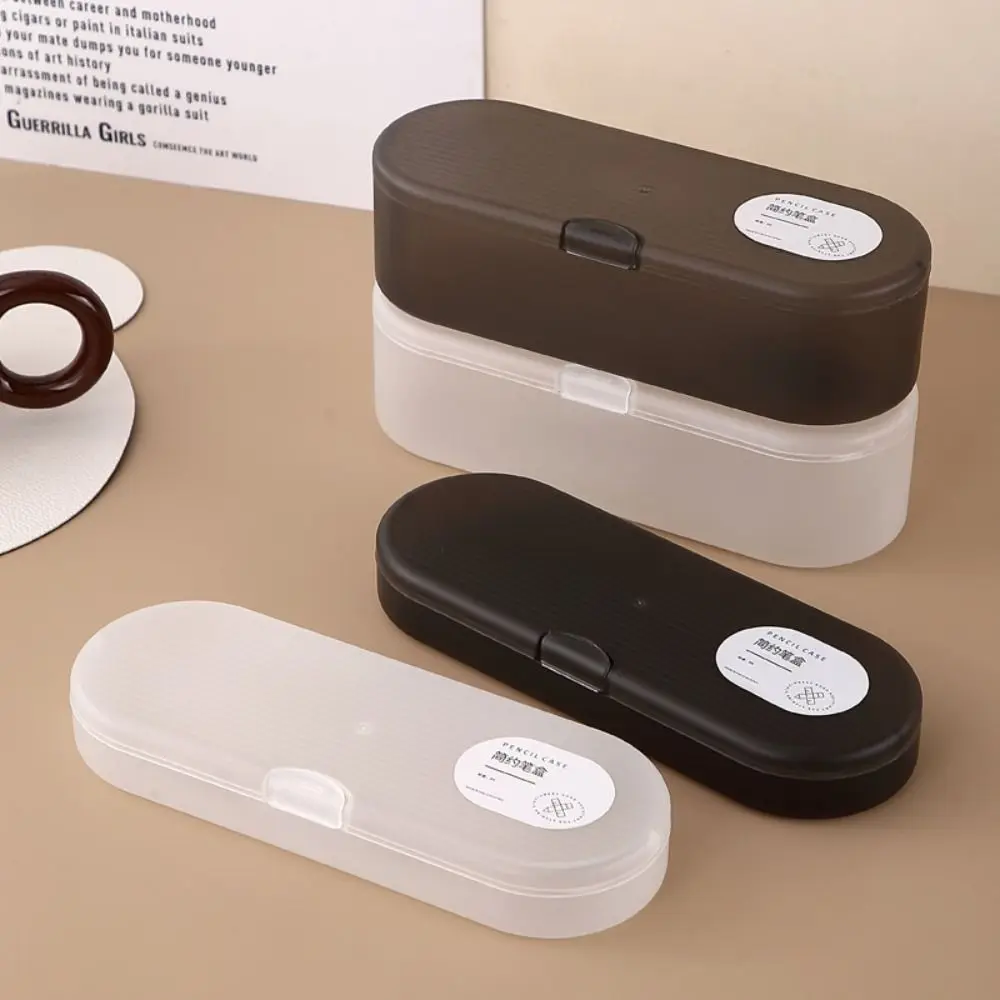 Multi-functional Plastic Storage Box Large-capacity Stackable Pen Box Transparent Pencil Case Gift