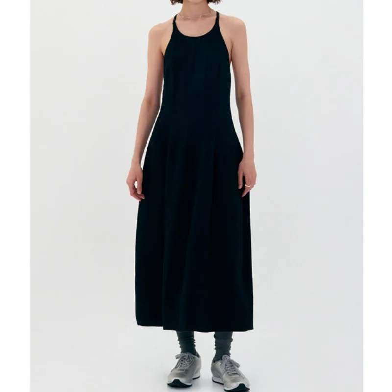 

2023 Summer Back Hollow Design Sleeveless Halter Vest Dress