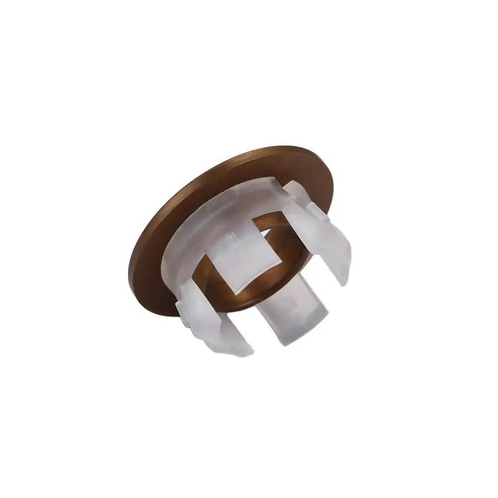 Plastic Basin Faucet Round Sink Bathroom Overflow Cover Hole Cap Insert Chrome Ring